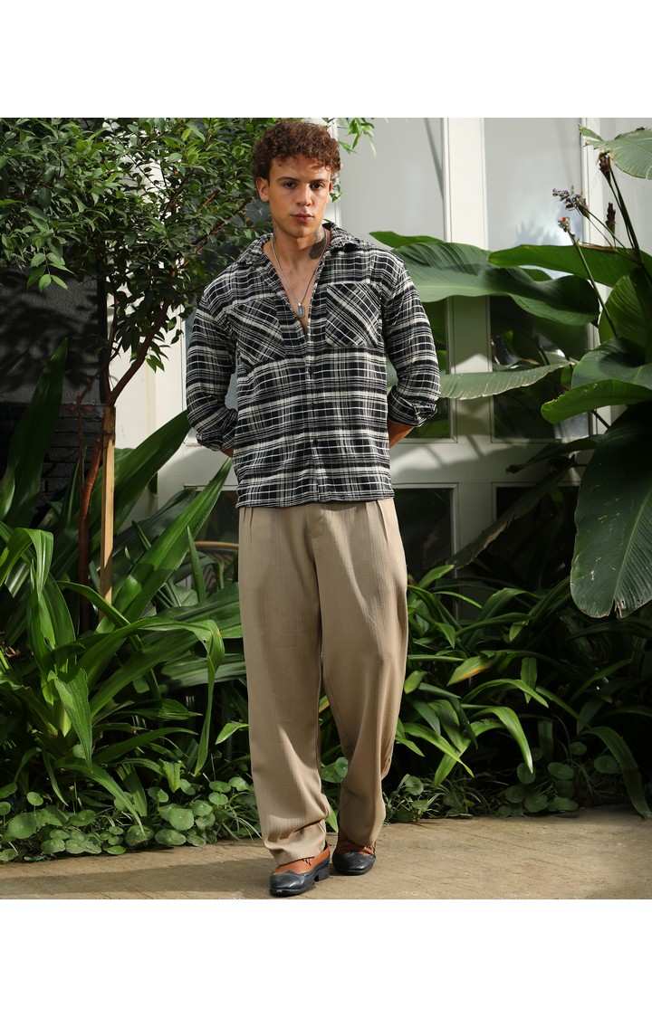 Men's Multicolor Checked Oversized Shirts