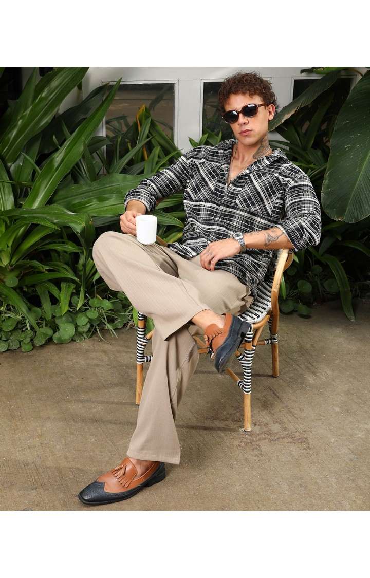 Men's Multicolor Checked Oversized Shirts