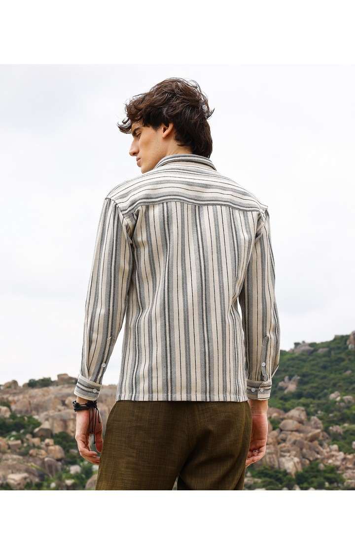 Men's Multicolor Striped Oversized Shirts