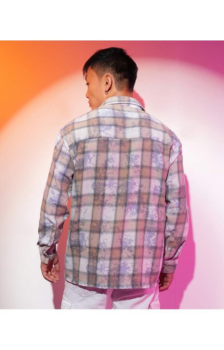 Men's Multicolor Checked Oversized Shirts