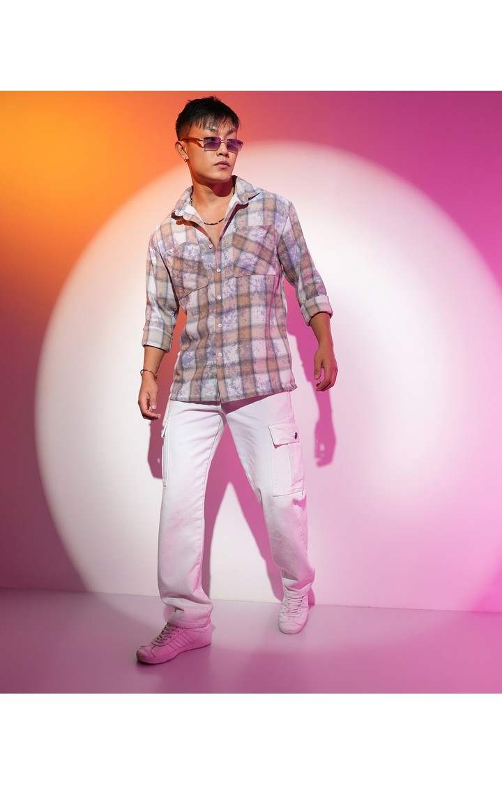 Men's Multicolor Checked Oversized Shirts