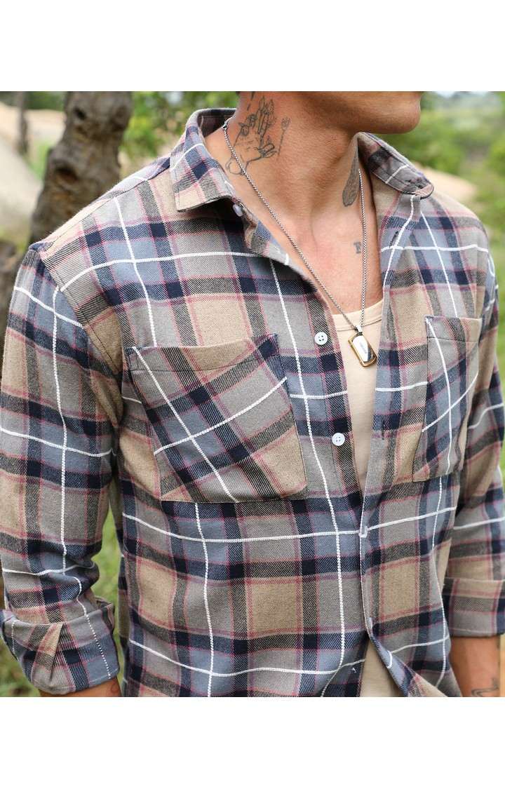 Men's Multicolor Checked Casual Shirts