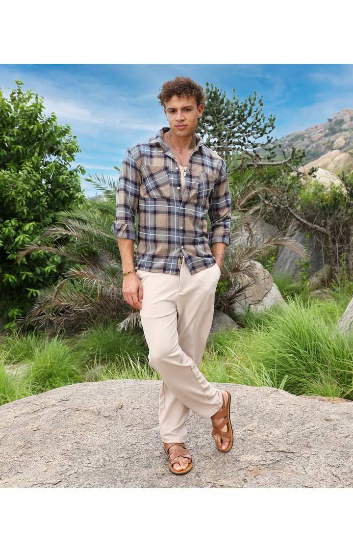 Men's Multicolor Checked Casual Shirts