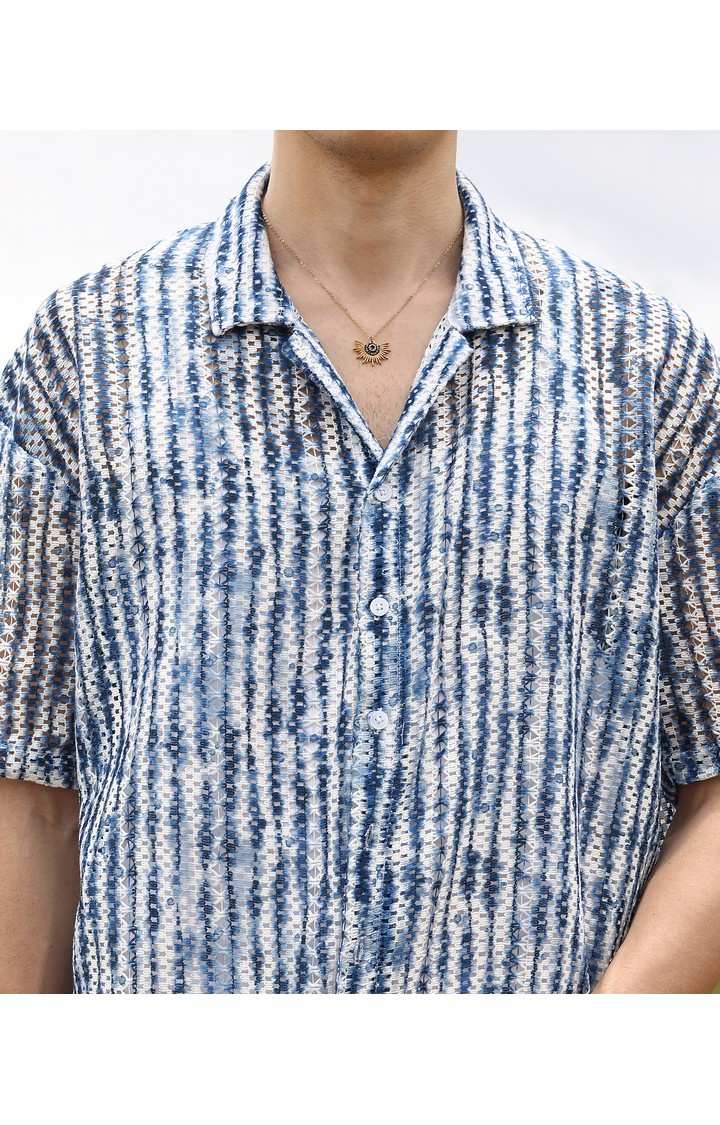 Men's Multicolor Striped Oversized Shirts