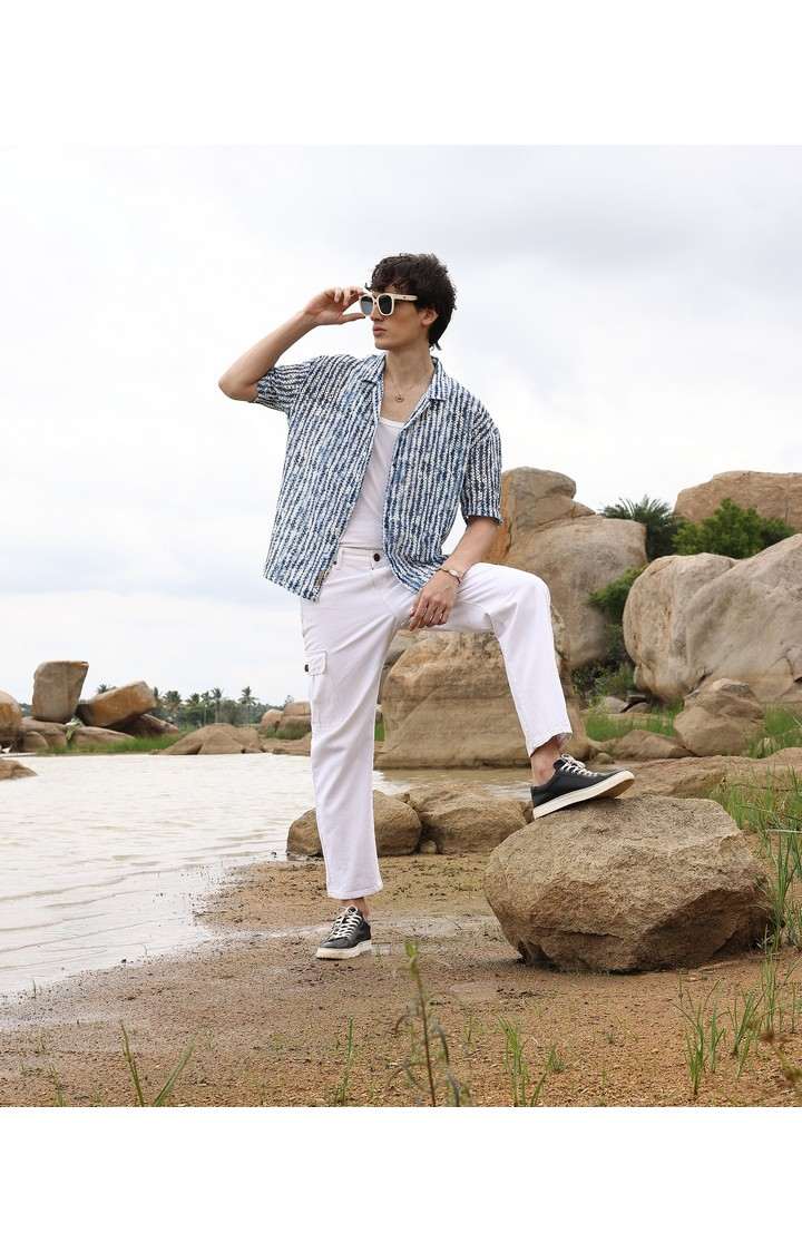 Men's Multicolor Striped Oversized Shirts