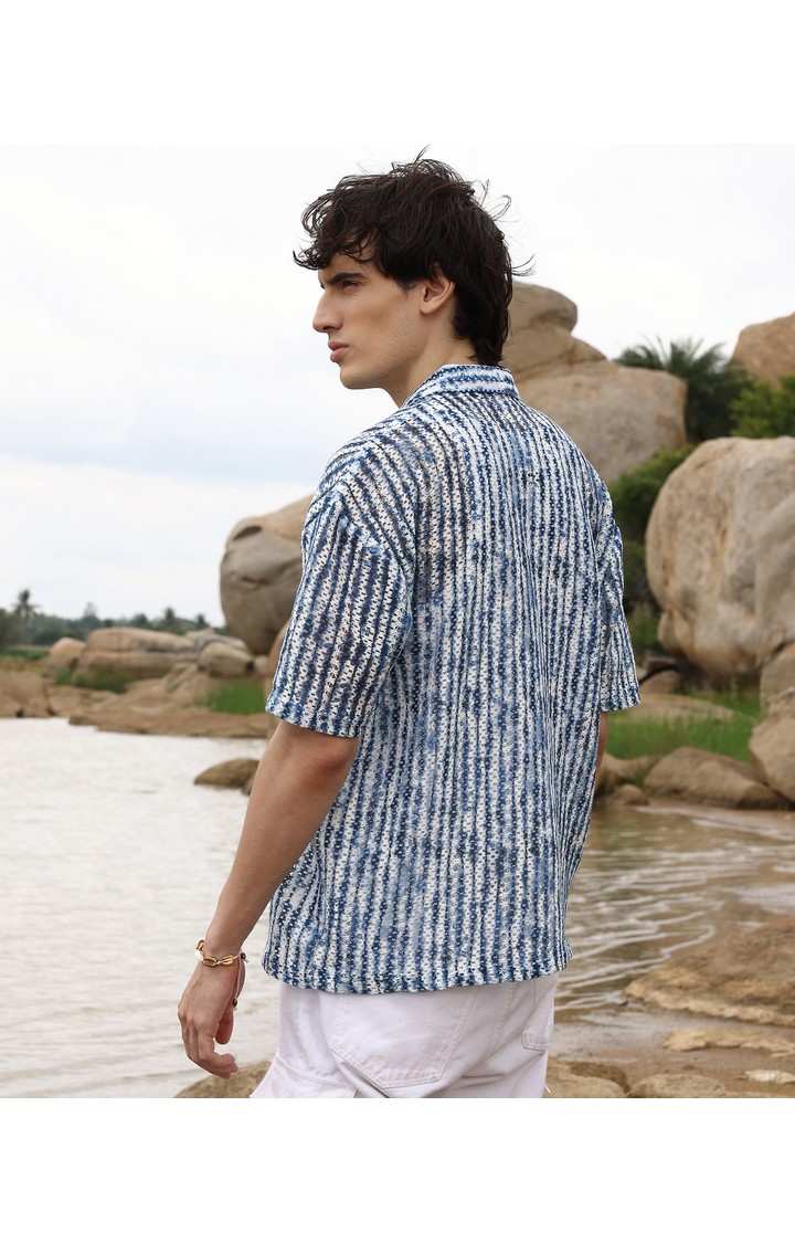Men's Multicolor Striped Oversized Shirts