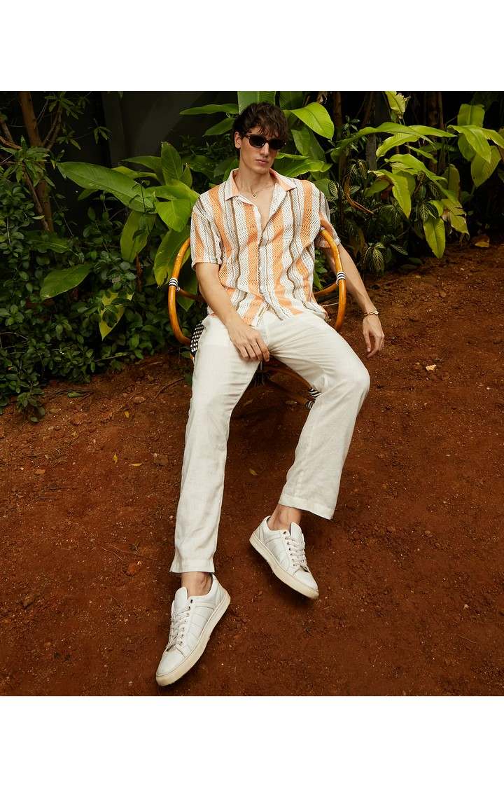 Men's Multicolor Striped Oversized Shirts