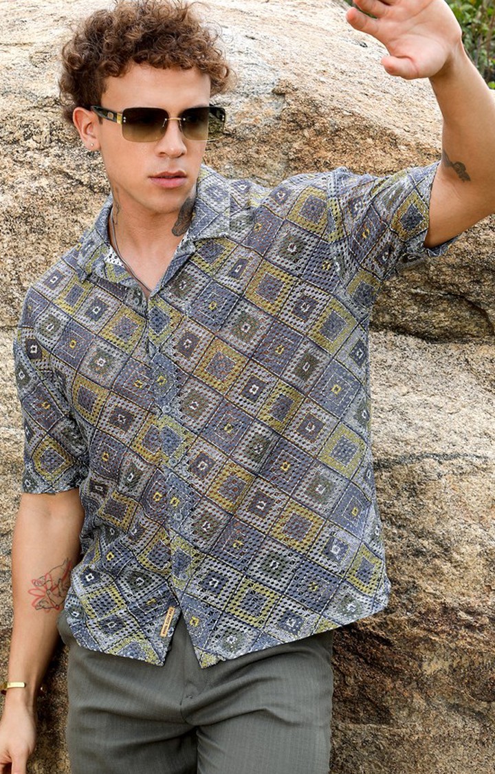 Men's Multicolor Printed Oversized Shirts