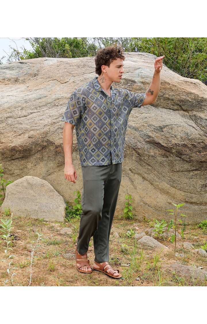 Men's Multicolor Printed Oversized Shirts