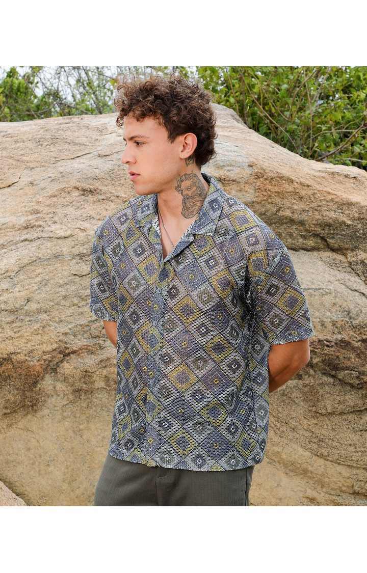 Men's Multicolor Printed Oversized Shirts