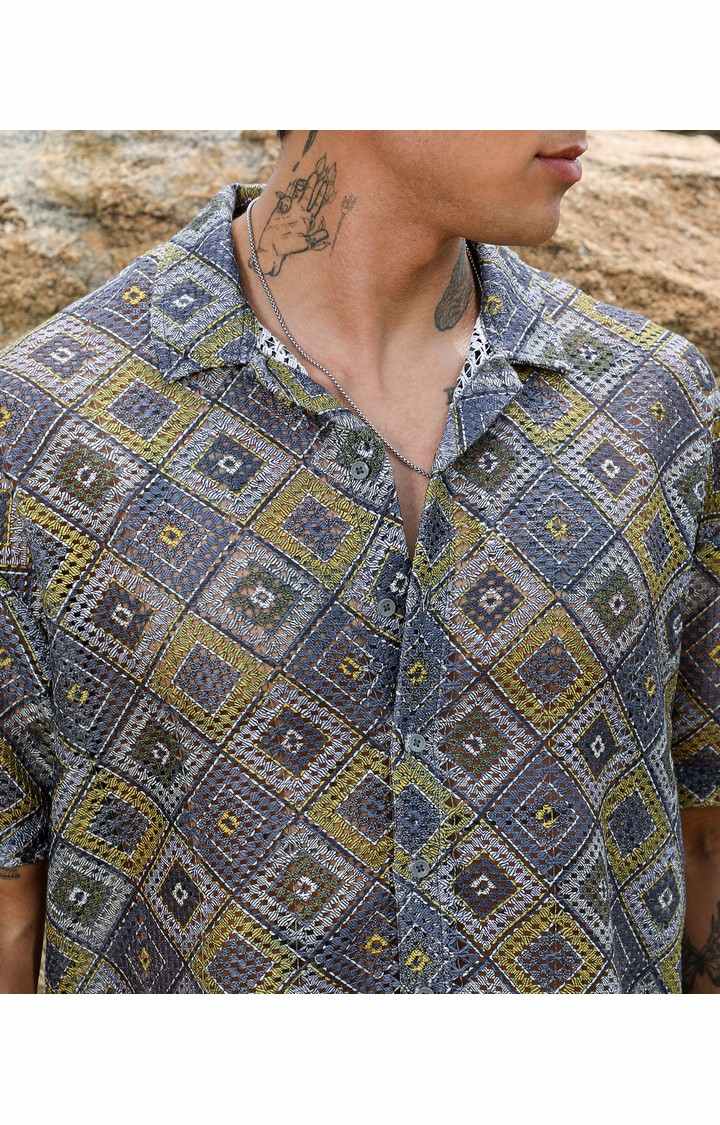 Men's Multicolor Printed Oversized Shirts