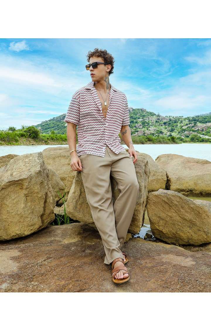 Men's Multicolor Striped Oversized Shirts