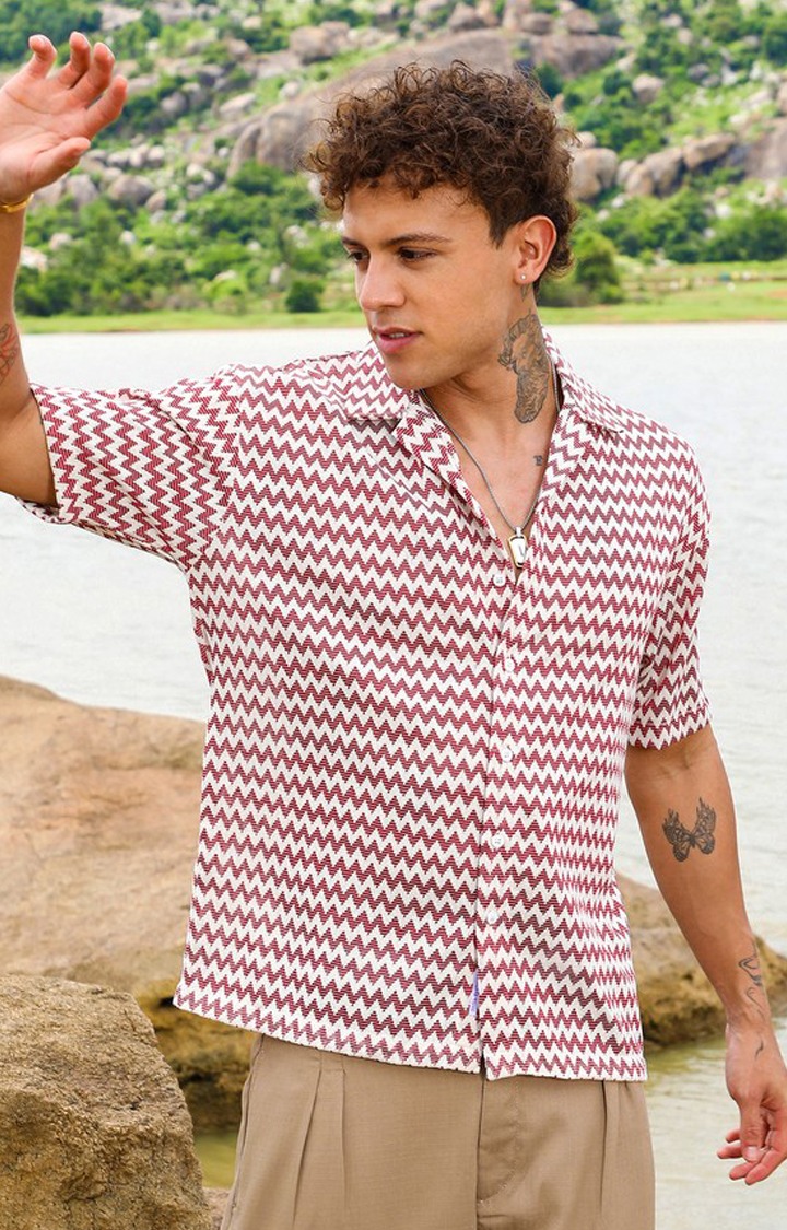 Men's Multicolor Striped Oversized Shirts