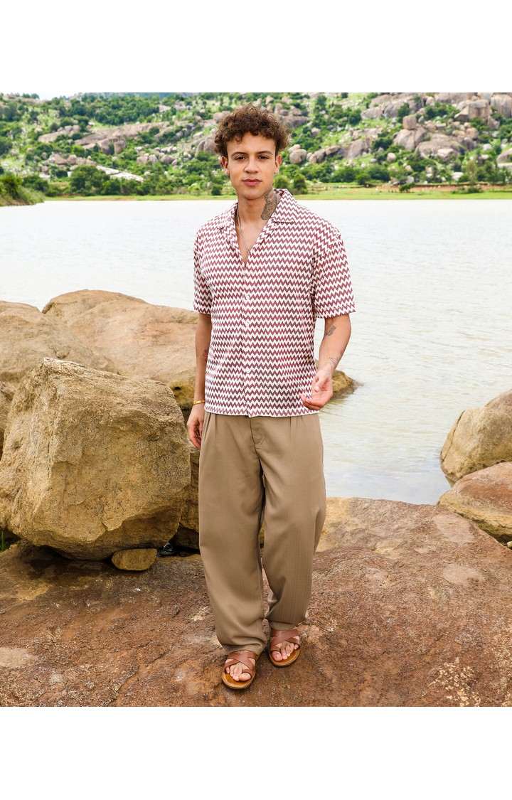 Men's Multicolor Striped Oversized Shirts