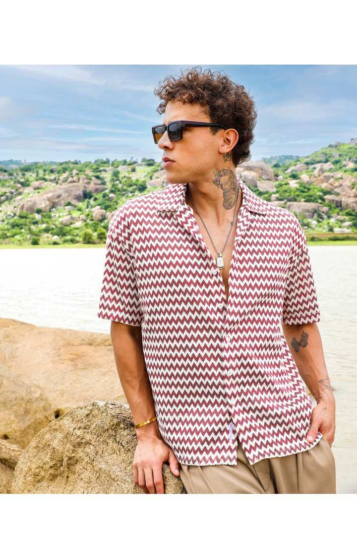 Men's Multicolor Striped Oversized Shirts