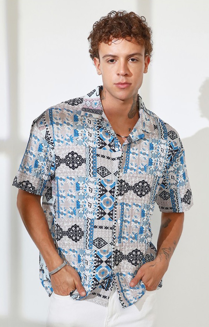 Men's Multicolor Printed Oversized Shirts