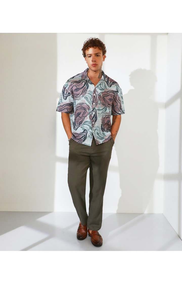 Men's Multicolor Printed Oversized Shirts