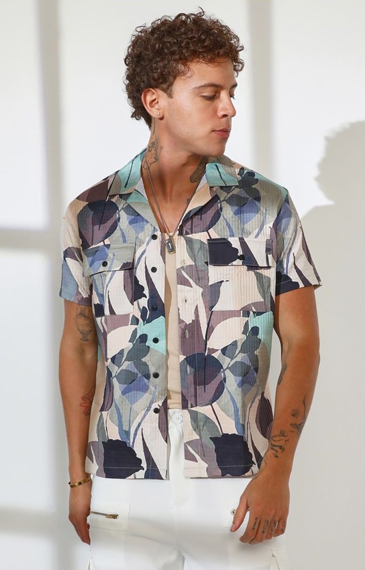 Men's Multicolor Printed Oversized Shirts