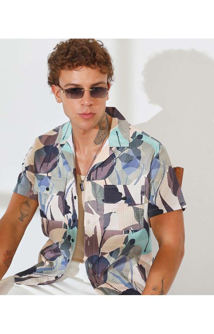 Men's Multicolor Printed Oversized Shirts
