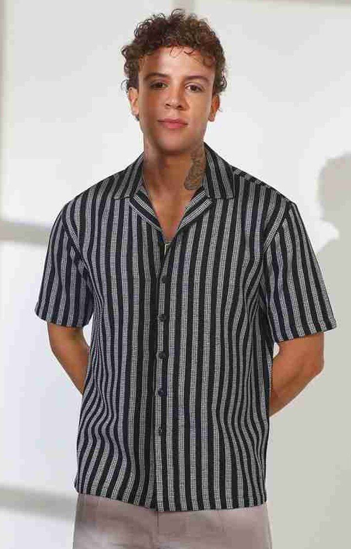 Men's Multicolor Striped Oversized Shirts