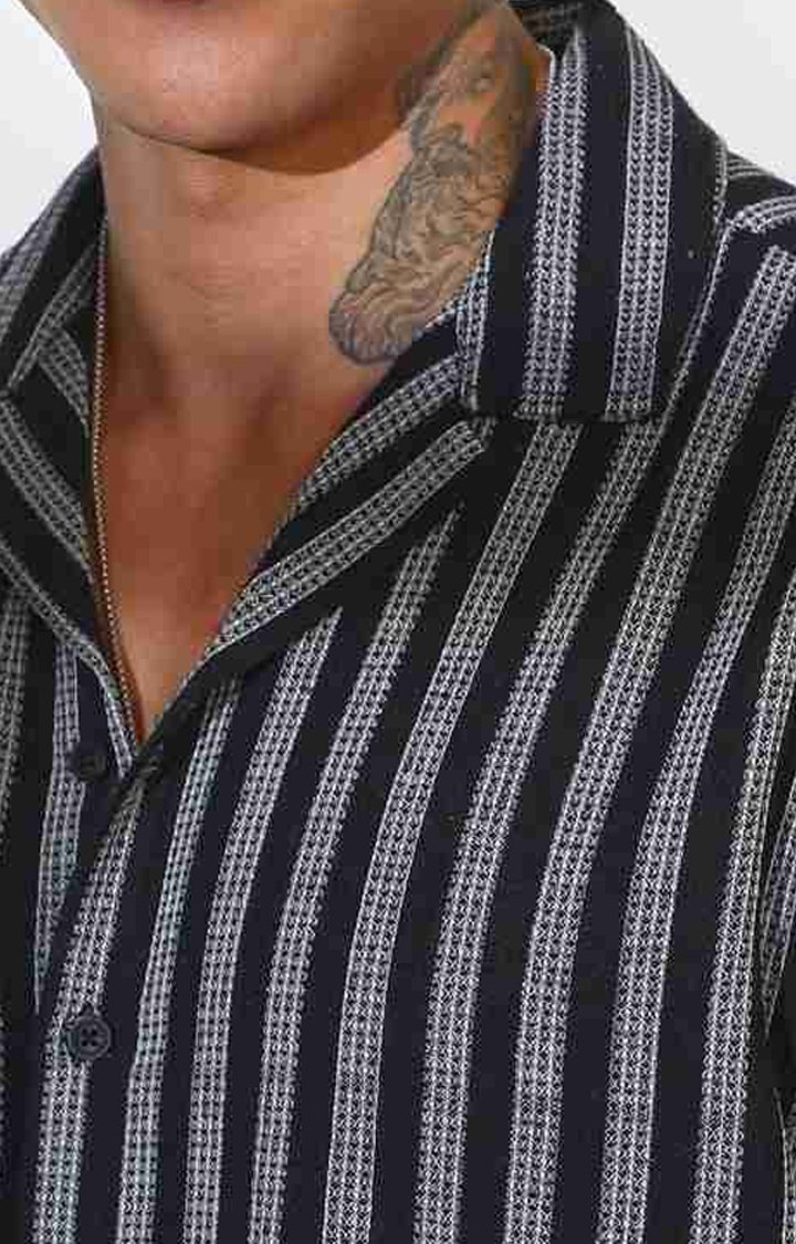 Men's Multicolor Striped Oversized Shirts