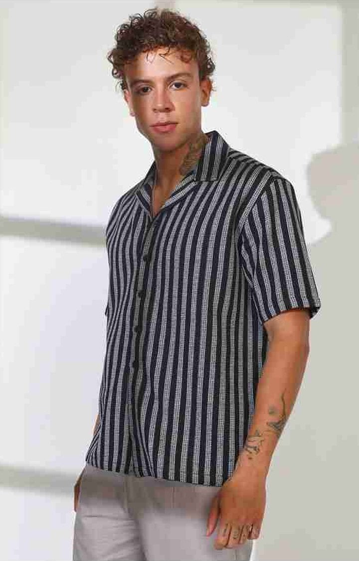 Men's Multicolor Striped Oversized Shirts