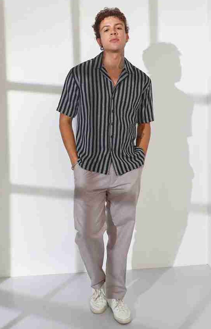 Men's Multicolor Striped Oversized Shirts