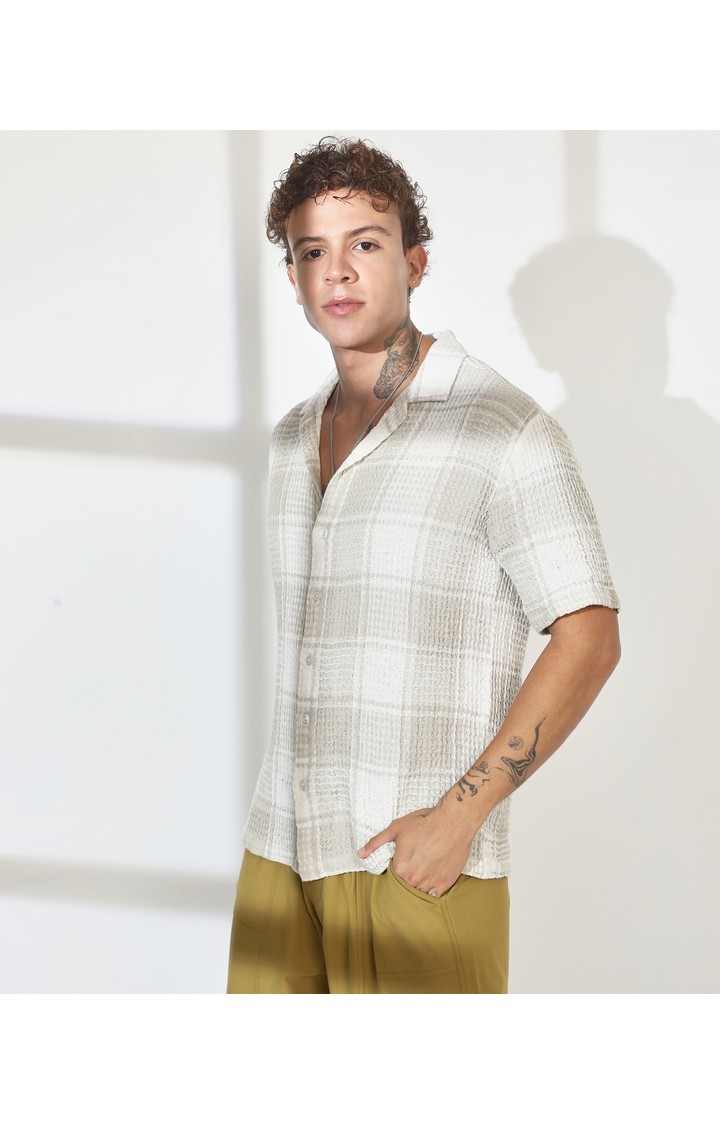 Men's Multicolor Checked Oversized Shirts