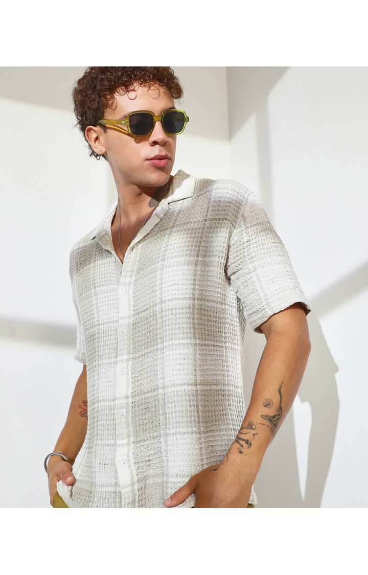 Men's Multicolor Checked Oversized Shirts