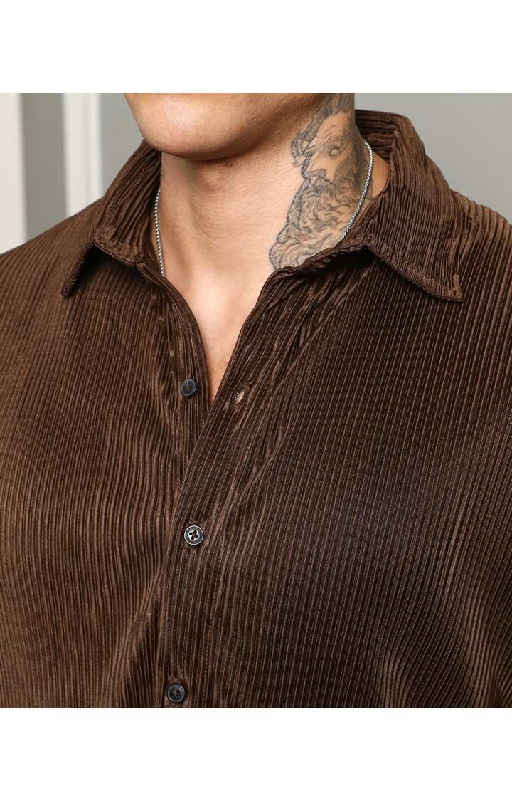 Men's Brown Solid Co-ords