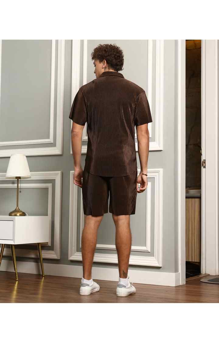 Men's Brown Solid Co-ords
