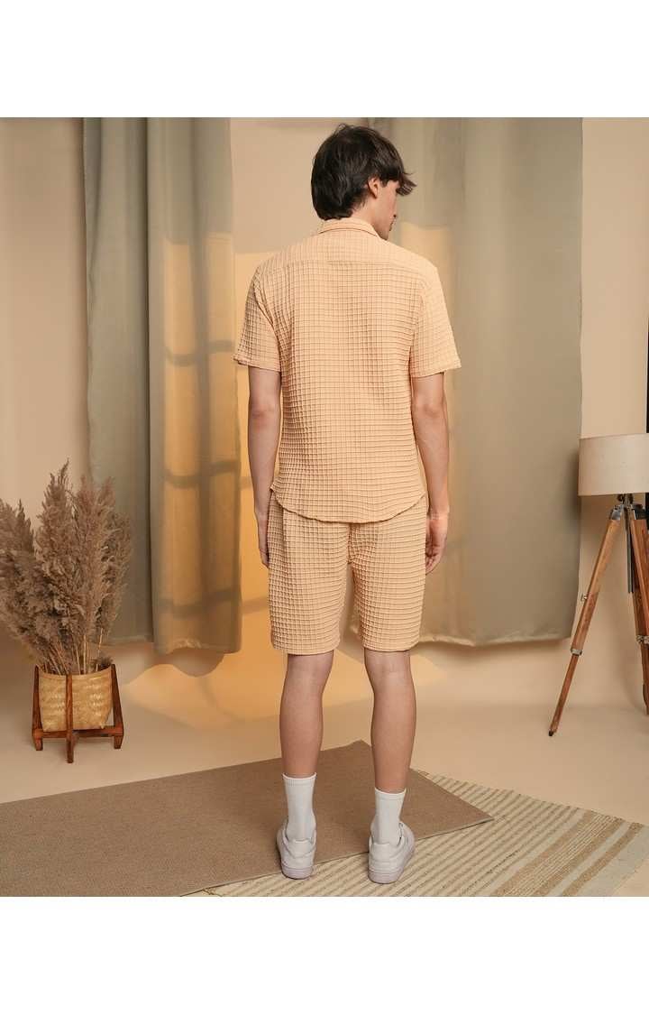 Men's Beige Solid Co-ords