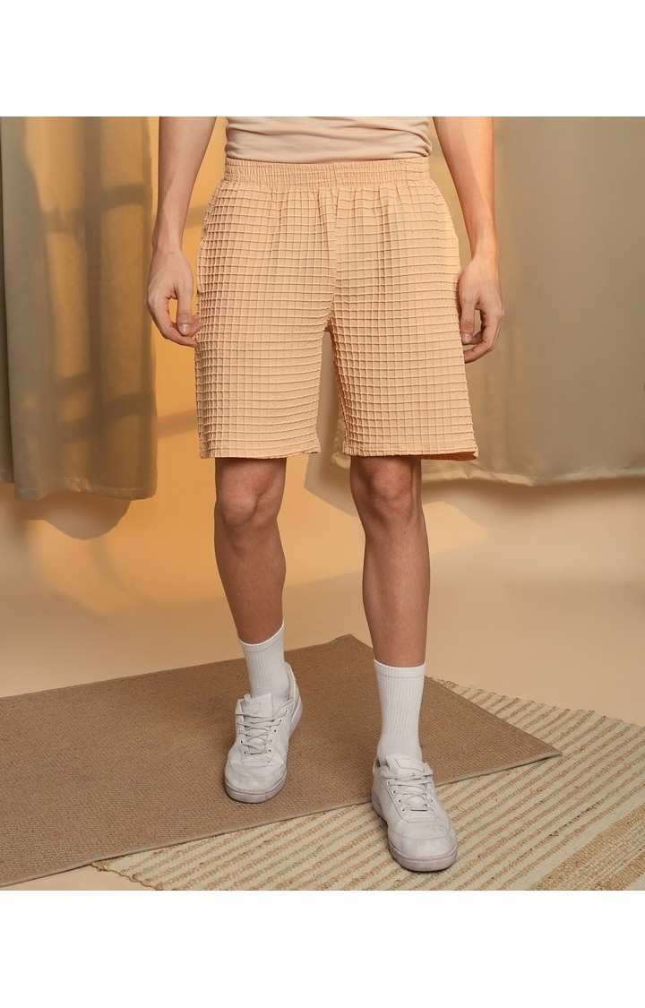Men's Beige Solid Co-ords