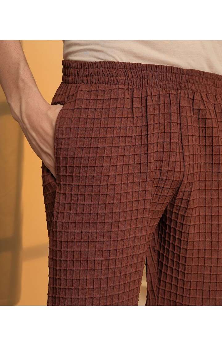 Men's Brown Solid Co-ords