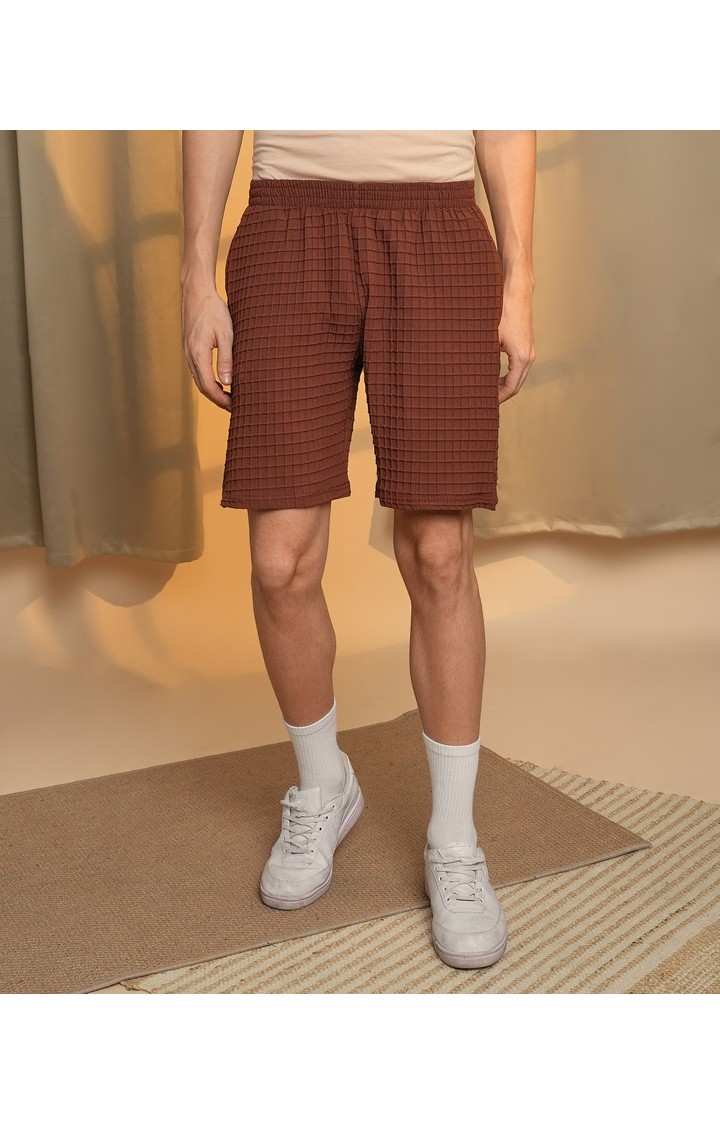Men's Brown Solid Co-ords
