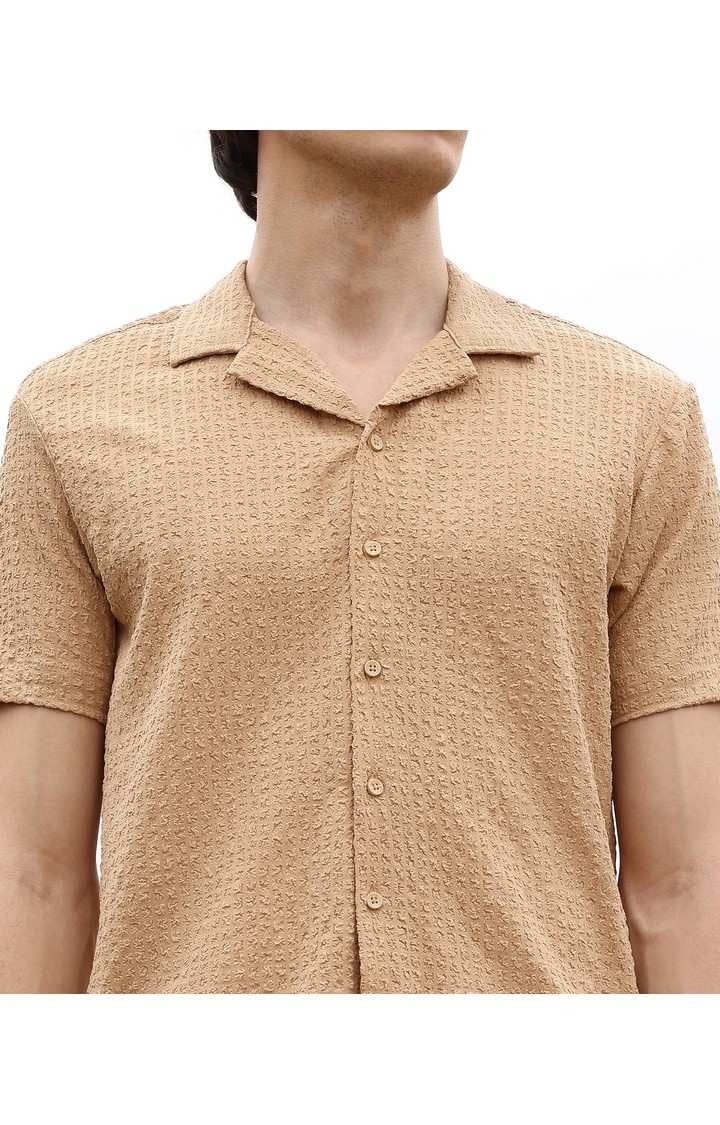 Men's Beige Solid Co-ords