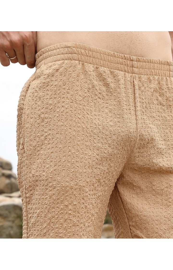 Men's Beige Solid Co-ords