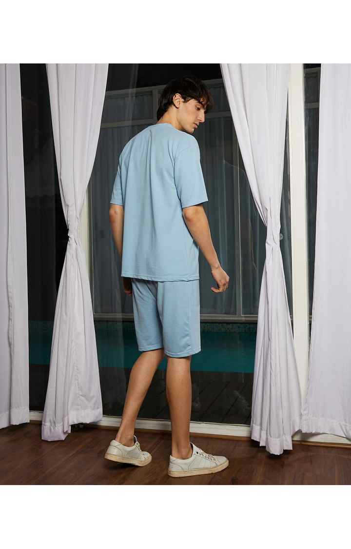 Men's Blue Solid Co-ords