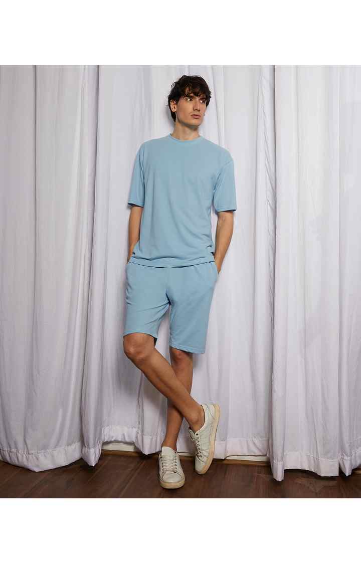 Men's Blue Solid Co-ords