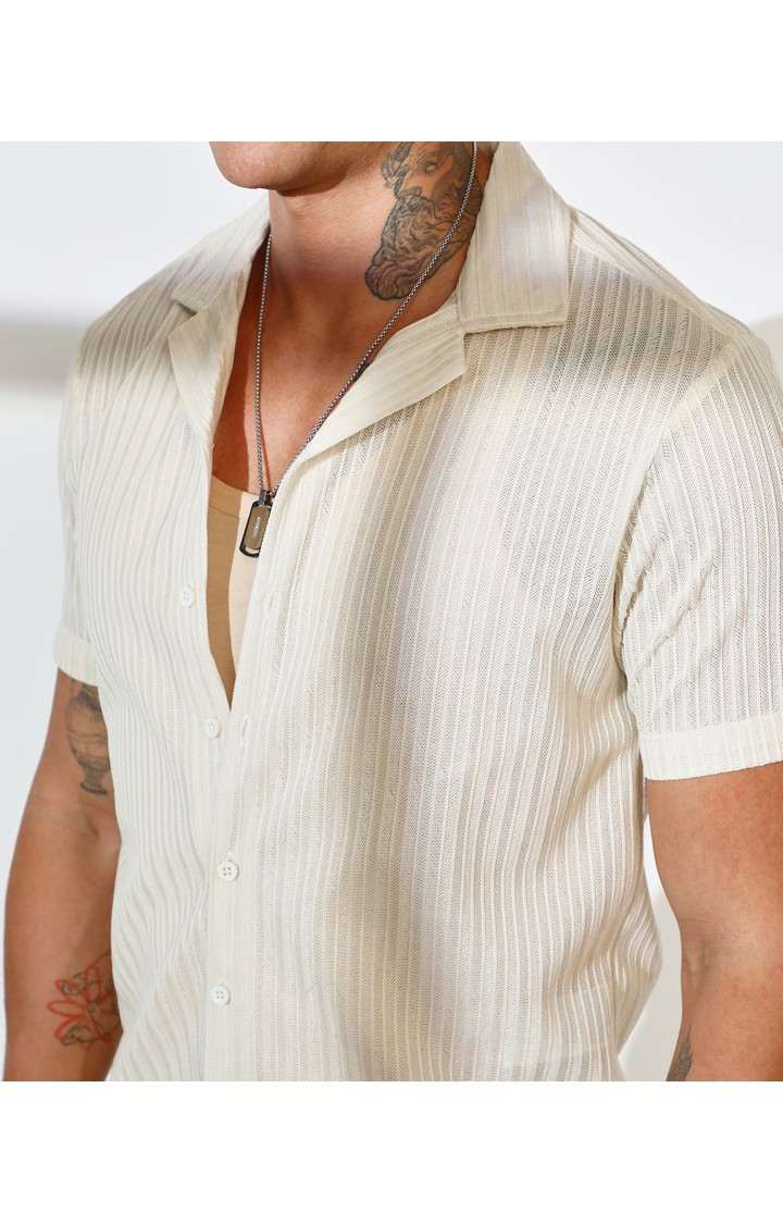 Men's White Solid Co-ords