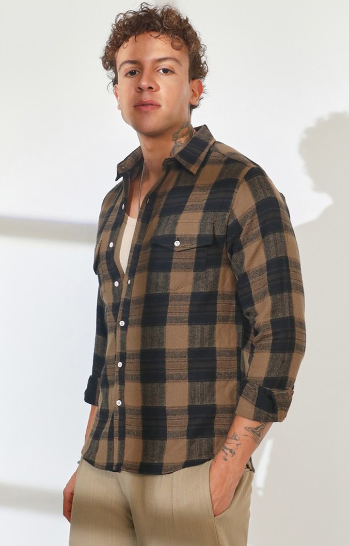 Men's Multicolor Checked Oversized Shirts