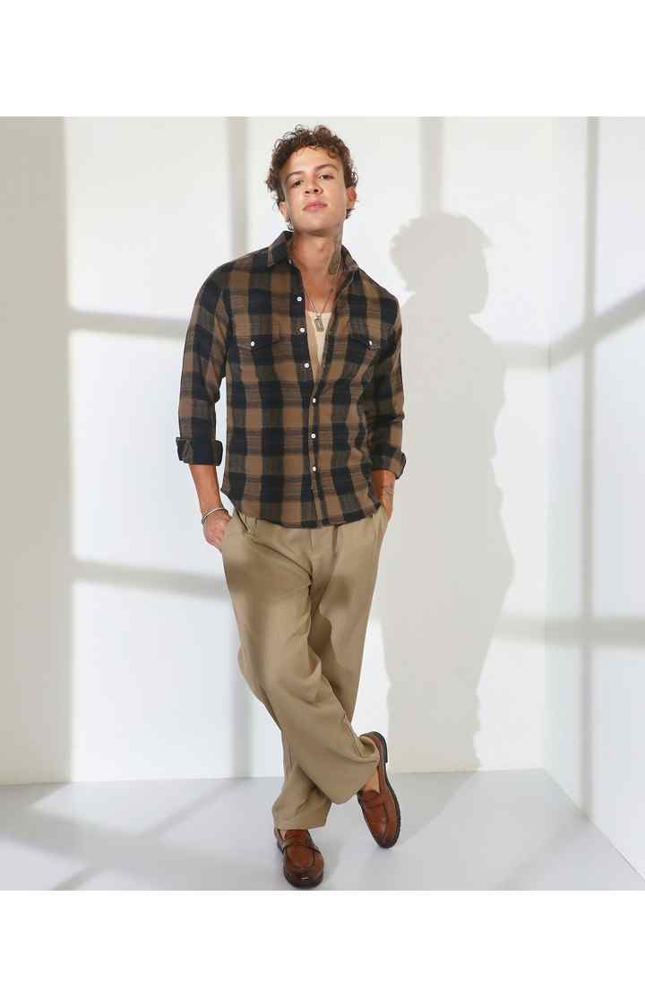 Men's Multicolor Checked Oversized Shirts