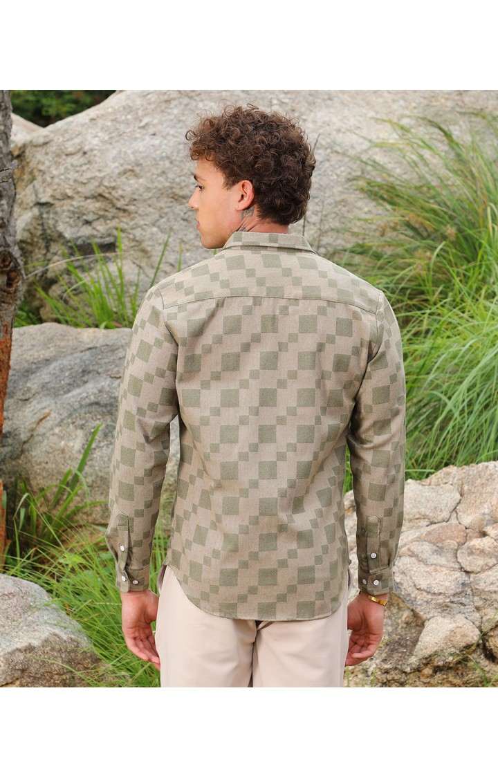 Men's Green Printed Casual Shirts