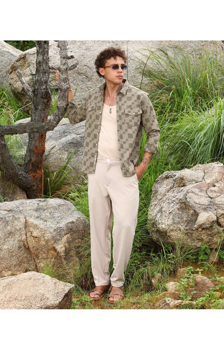 Men's Green Printed Casual Shirts