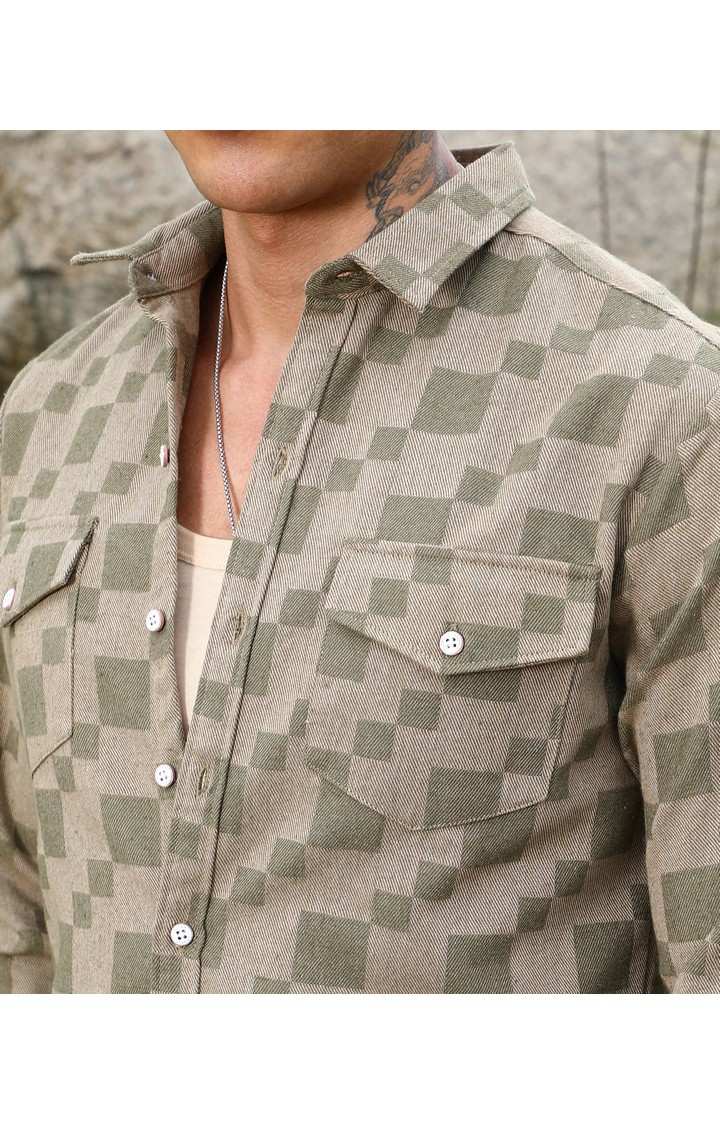Men's Green Printed Casual Shirts