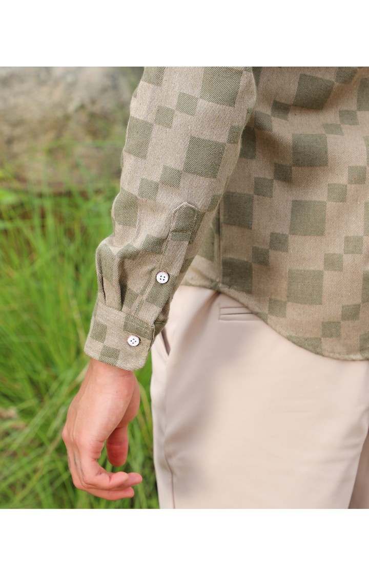 Men's Green Printed Casual Shirts