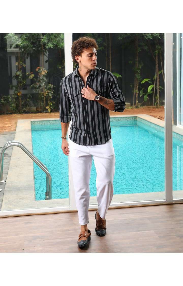 Men's Multicolor Striped Casual Shirts