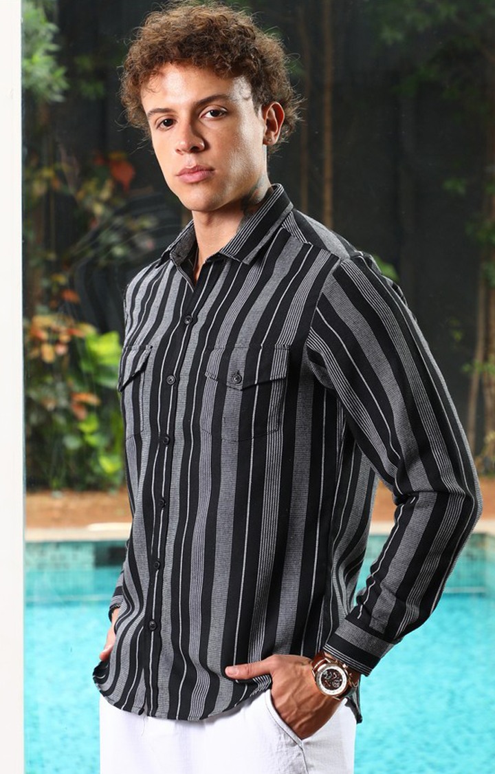 Men's Multicolor Striped Casual Shirts