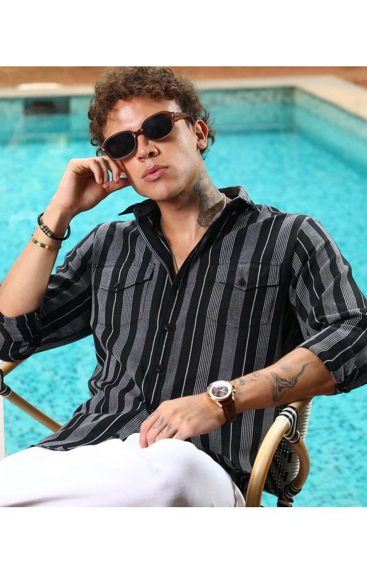 Men's Multicolor Striped Casual Shirts