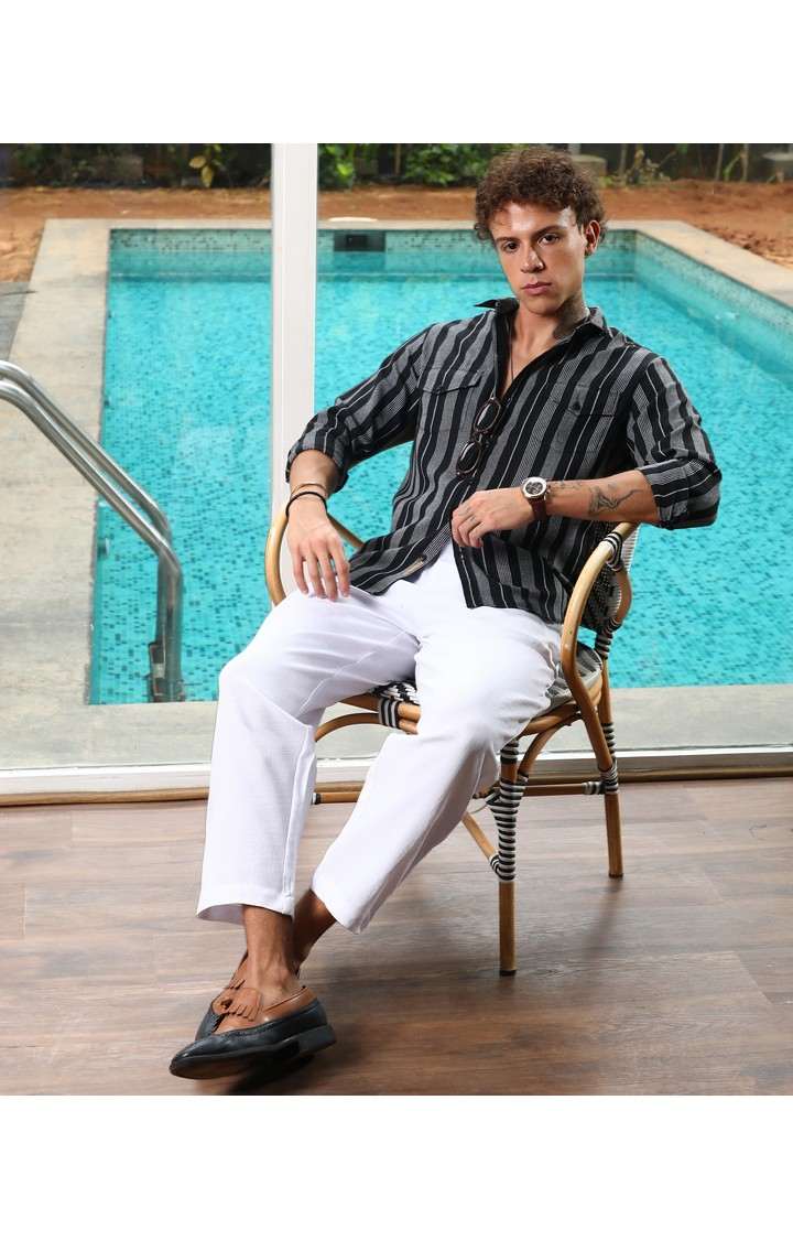Men's Multicolor Striped Casual Shirts